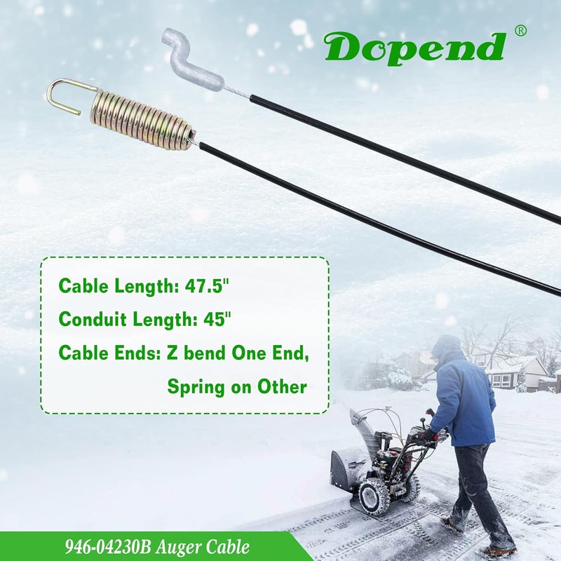 Dopend 946-04230B Auger Cable for Craftsman, Cub Cadet, Troy Bilt, MTD, Yard Machine Snowblower Parts, Replaces 946-04230, 746-04230B, 746-04230 Auger Control Cable - Image 4